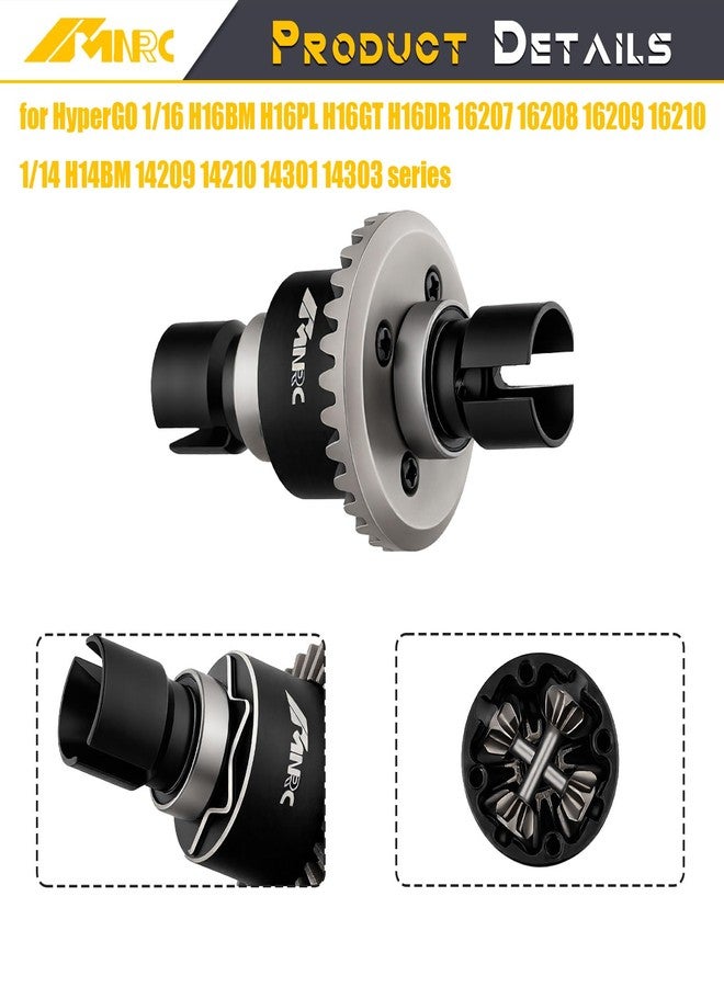 NMNRC Alloy Front Rear Differential Diff & Spur Input Gear Kit for HyperGO 1/16 H16BM H16PL H16GT H16DR 16207 16208 16209 16210 1/14 H14BM 14209 14210 14301 14303 Upgrades Part Black - Image 3